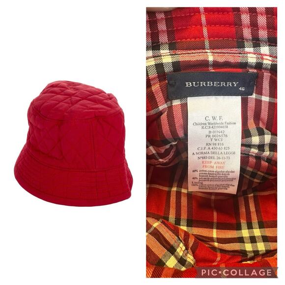 Authentic Burberry Nova Check Children’s Unisex Panama Hat Vintage Size 46 EUC - Picture 1 of 5